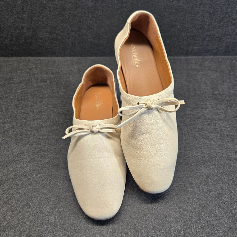 Seychelles Curtsy Jazz Shoes Ballet Flats 8 Ivory Leather High Vamp Square Toe